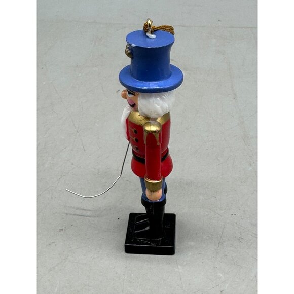 Christmas plastic nutcracker tree ornament red blue decoration beard 3.5" READ - Picture 2 of 4
